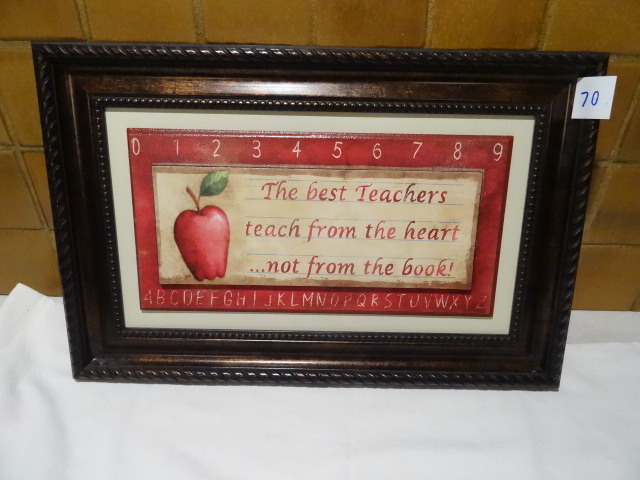 Framed teacher wall hanging. 17 x 1...
