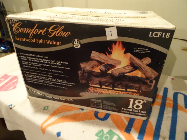 Gas fire place logs. 18 vented log...