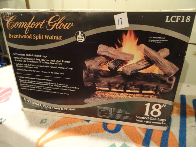 Gas fire place logs. 18 vented log...