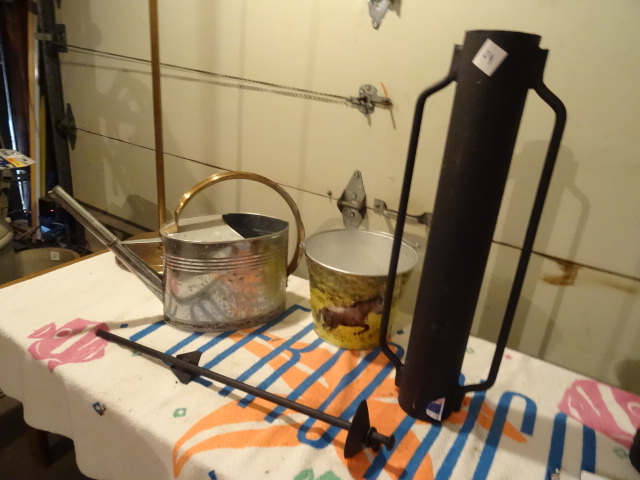 Galvanized bucket and watering can....