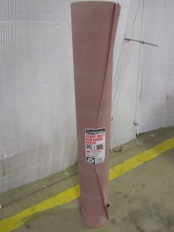 lot 56 image: Pratt Retail Specialties 36 x 166 ft. Heavyweight Red Rosin Builders Paper