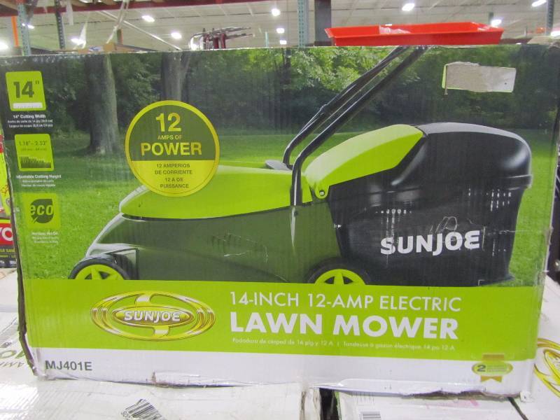 lot 6 image: Sun Joe 14 in. 12 Amp Corded Electric Walk-Behind Lawn Mower quantity of 4