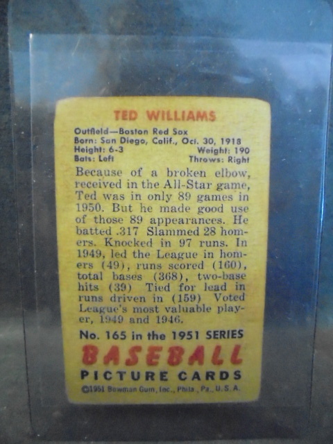 1951 Ted Williams Card