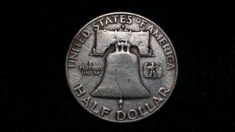 1954 D Franklin Silver Half Dollar