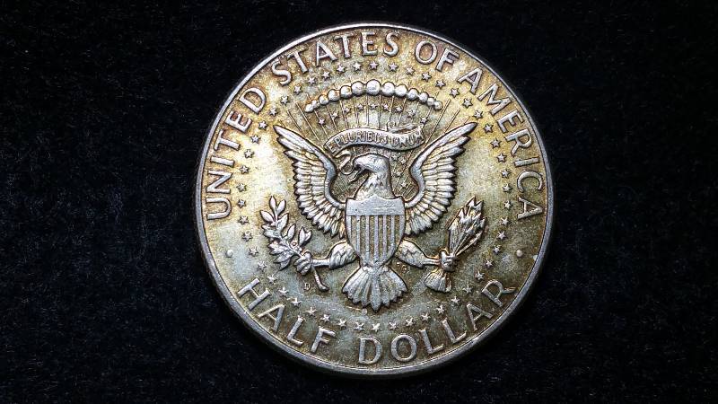 1964 Kennedy Silver Half Dollar - Higher Grade, Toned