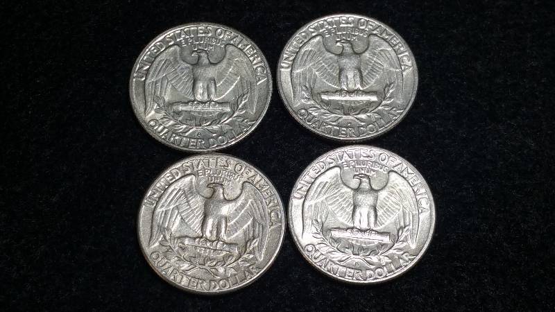 (4) Washington Silver Quarters