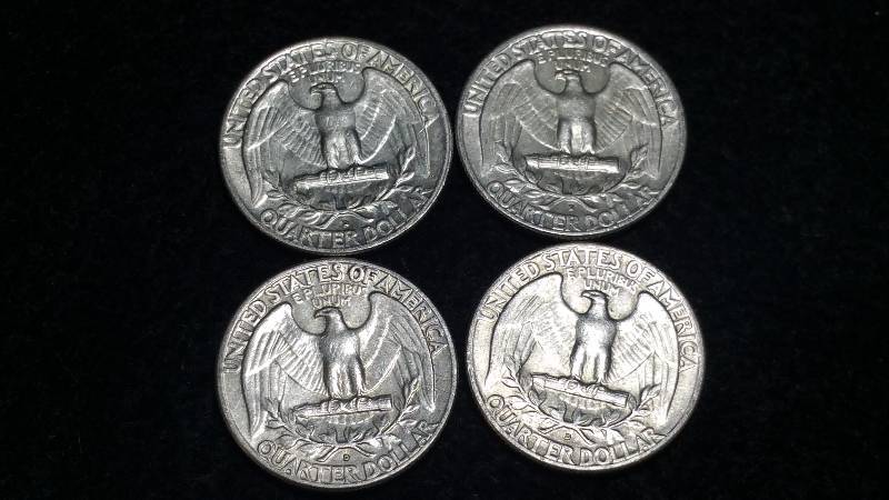 (4) Washington Silver Quarters