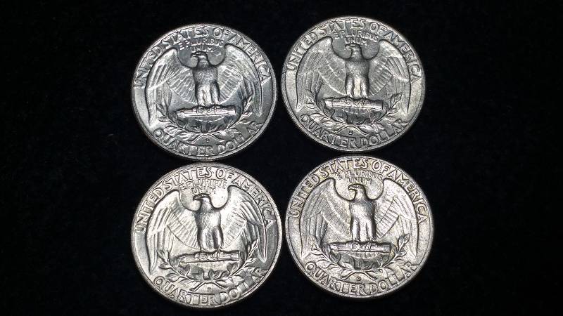 (4) Washington Silver Quarters