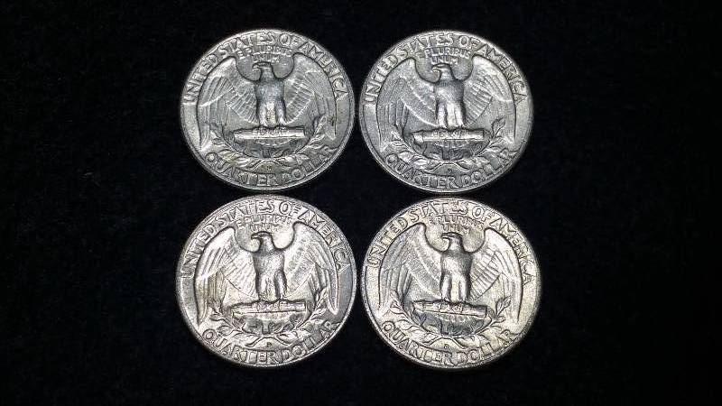 (4) Washington Silver Quarters