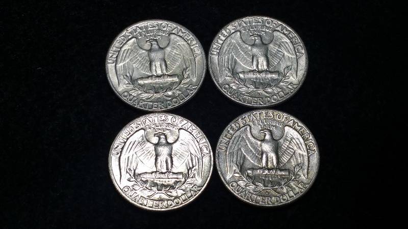 (4) Washington Silver Quarters