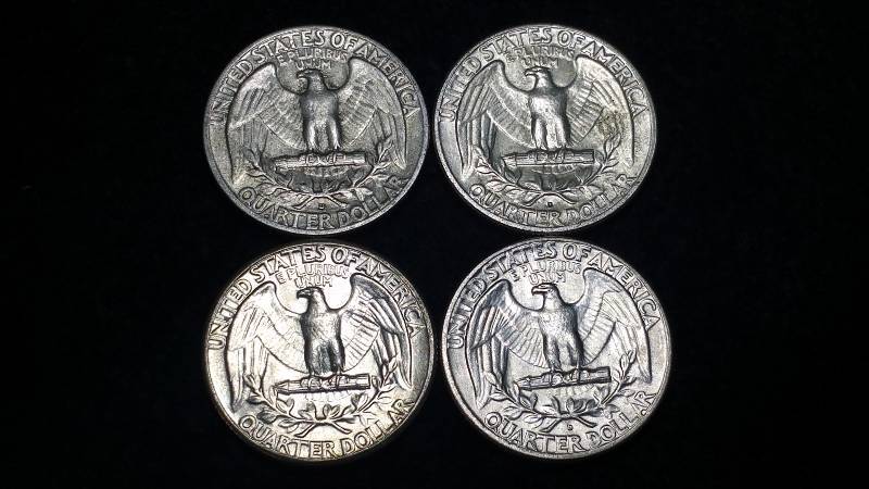(4) Washington Silver Quarters