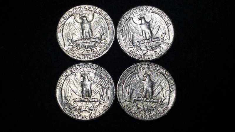 (4) Washington Silver Quarters