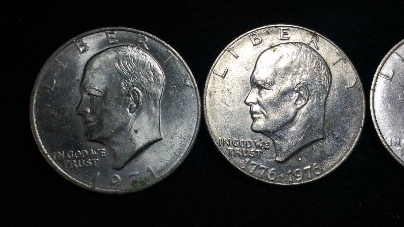 (4) Eisenhower Dollars, Including Bicentennial