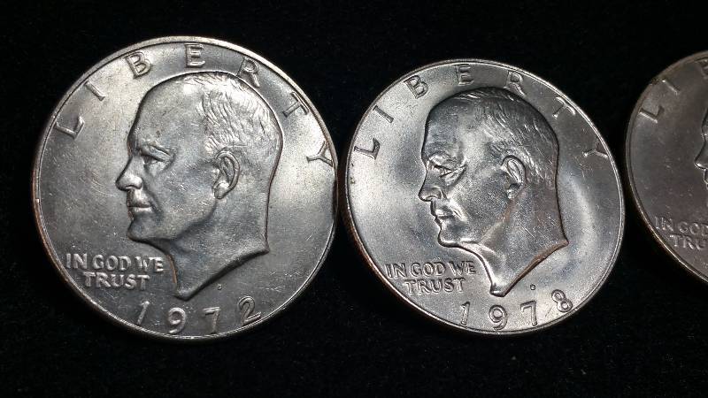 (4) Eisenhower Dollars, Including Bicentennial