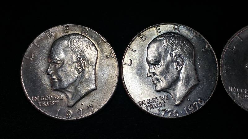 (4) Eisenhower Dollars, Including Bicentennial