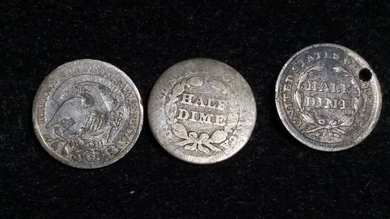 1834, 1842, 1857 Half Dimes
