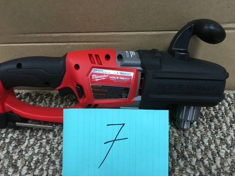 lot 7 image: Milwaukee 2707-20 M18 Fuel Hole Hawg  Right Angle Drills open Box