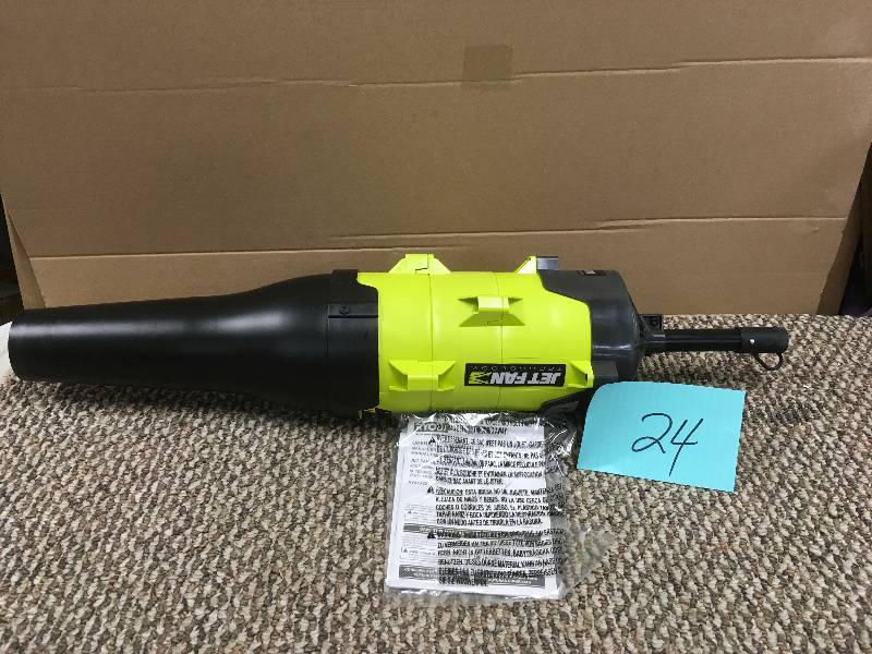 lot 24 image: RYOBI Expand-It 140 MPH 465 CFM Universal Axial Blower Attachment. Not used Open Box