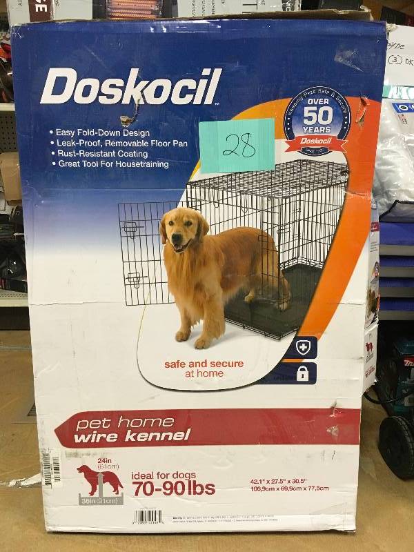 lot 28 image: Doskocil Wire Kennel, 42 70 - 90 lbs. New Open Box