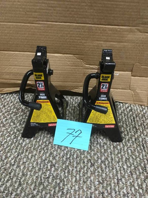 lot 77 image: Black Jack 2 14 Ton Jack Stands. New Open Box