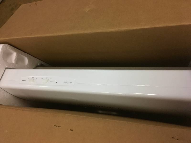 lot 87 image: NuTone Allure I Series 30 in. Convertible Range Hood In White. New Open Box