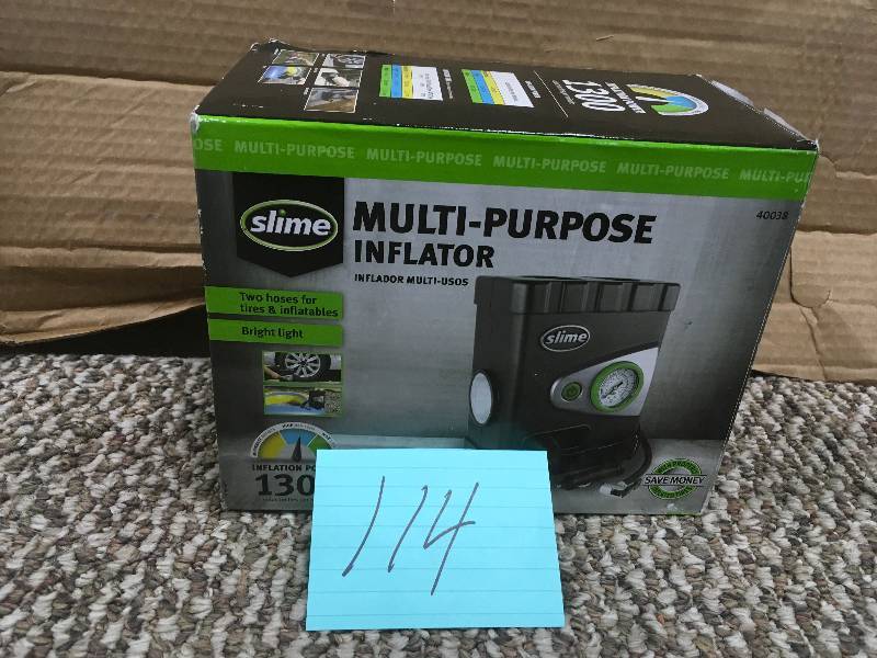 lot 114 image: Slime All-Purpose Dual Inflator 2 pk - 40038, New Open Box