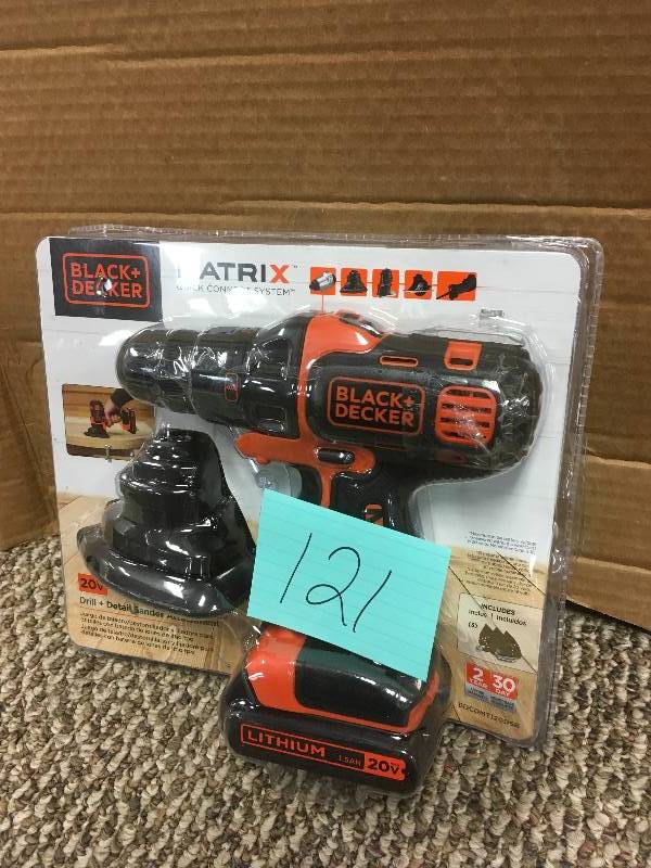 lot 121 image: Black & Decker 20-Volt MAX Lithium-Ion Matrix in like new condition open pkg