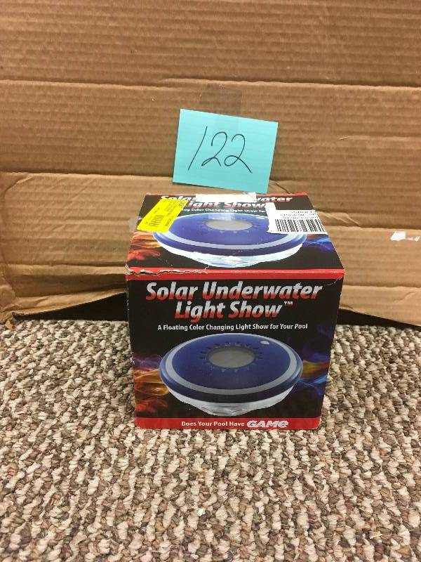 lot 122 image: Solar Powered Underwater Pool Lightshow. New Open Box