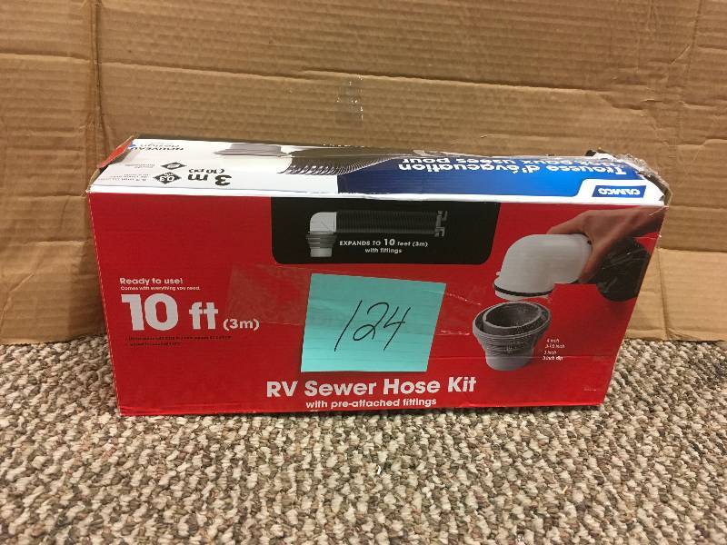 lot 124 image: Camco - 10 ft RV Sewer Hose Kit.  Open Box