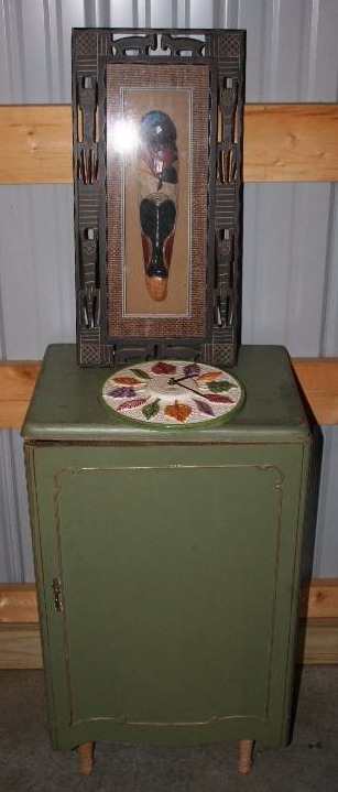 lot 66 image: Wooden Cabinet and Wall Art