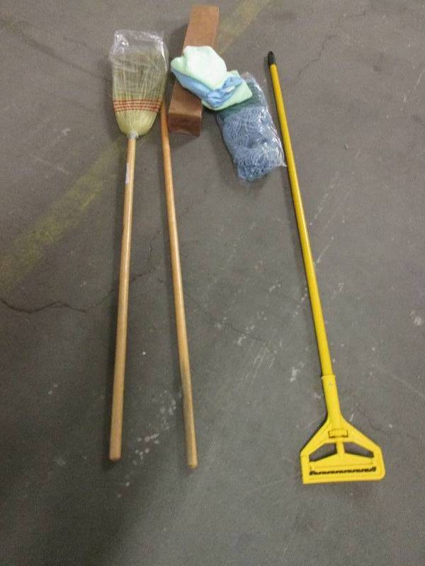 corn fiber made broom with 2 handle...