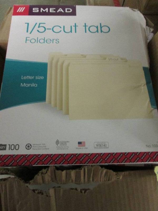 1 case of manila 15 cut tab folder...
