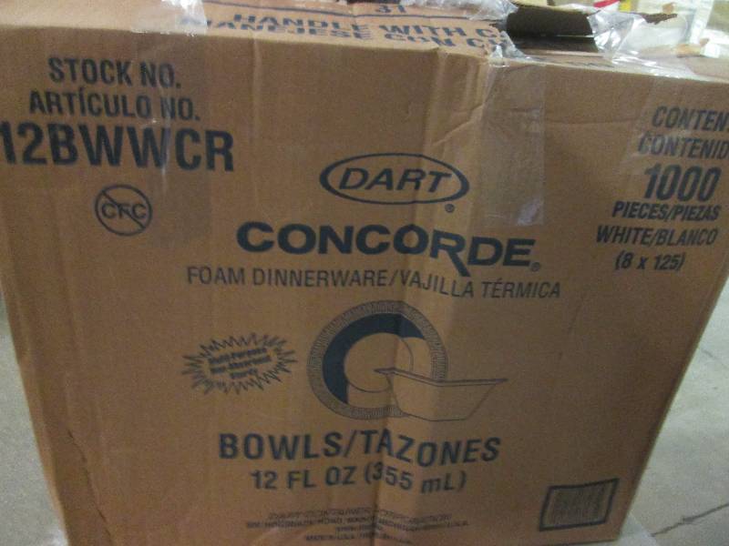 1 case of concorde foam 12 oz bowel...