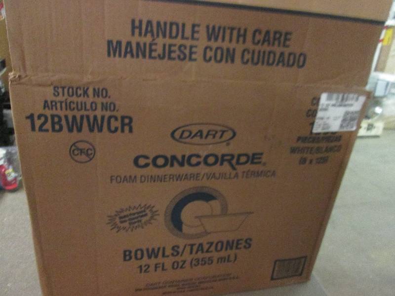 1 case of concorde foam 12 oz bowel...