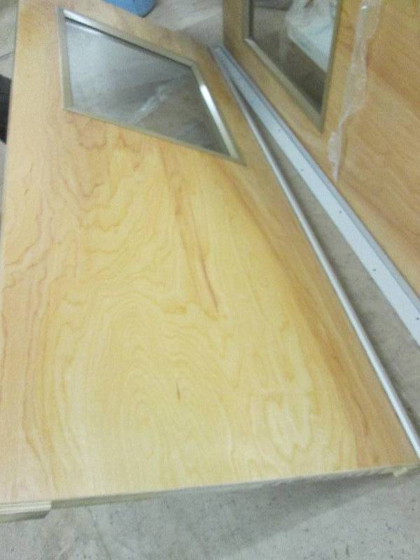 two solid wood doors look new heavy...
