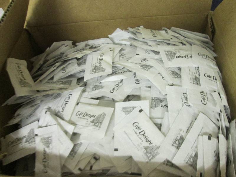 box of sugar packets ...