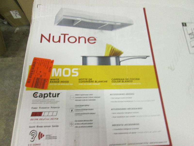 nutone 30 white range hood with LE...
