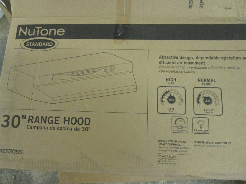 nutone 30 stamdard range hood open...