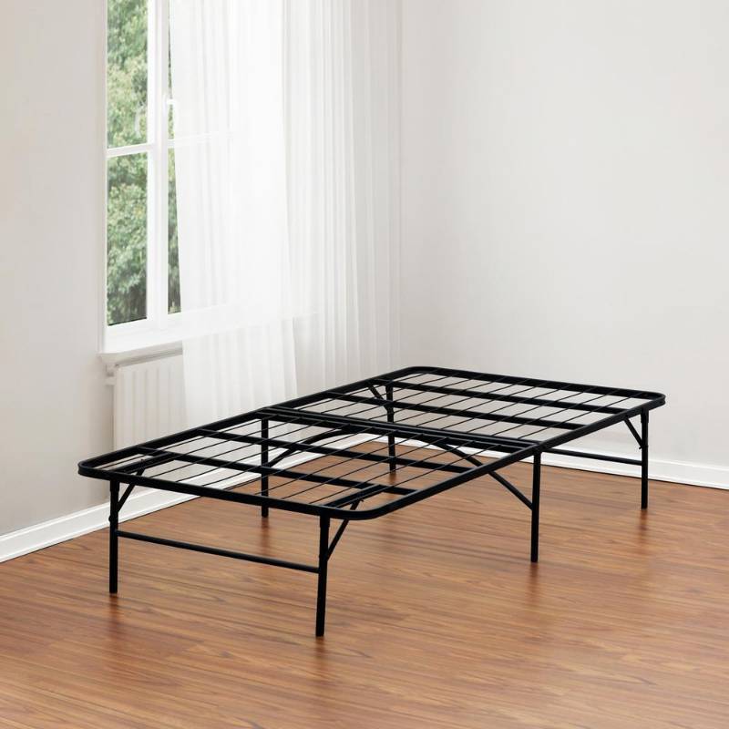 Angeland twin metal bed frame retai...