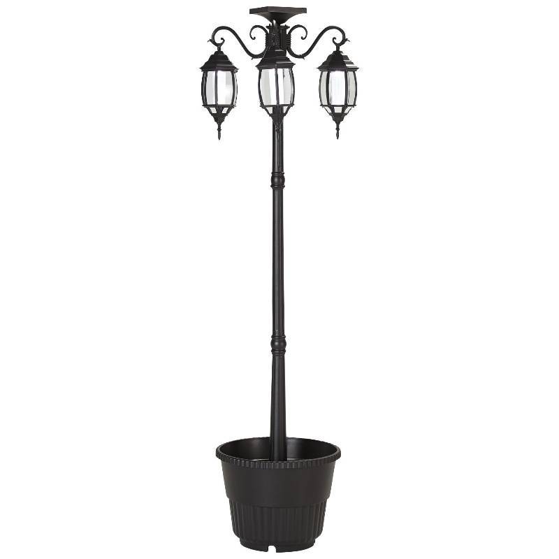 lot 181 image: McLeland Design Madison Solar Post Lamp- Black, MSRP $179.99