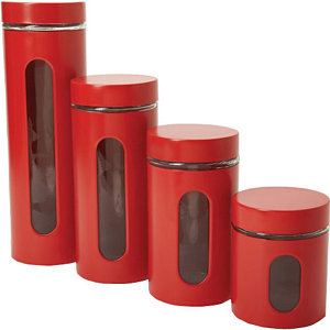 lot 193 image: CHEF MARK METAL WINDOW CANISTERS