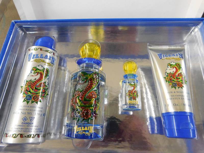 lot 173 image: Ed Hardy Villain For Men 4 PC, MSRP $52.00