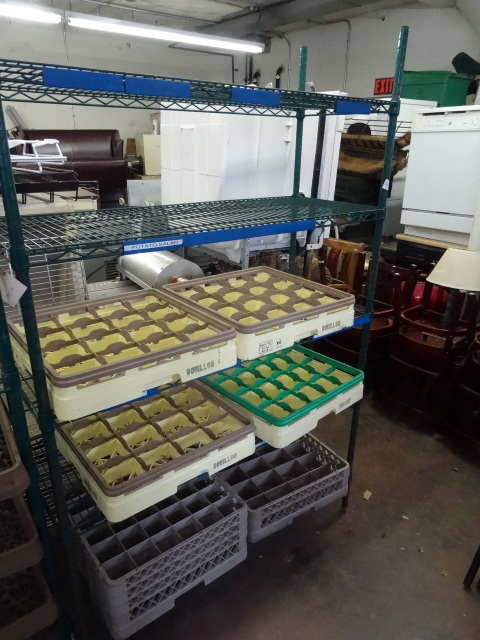 lot 24 image: Green NSF Wire Rack With Dish Racks