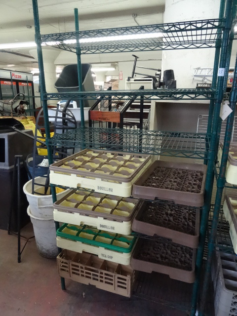 lot 25 image: Green NSF Wire Rack With Dish Racks