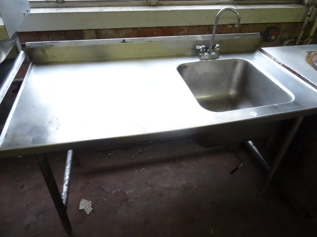 lot 36 image: Single SinkStainless Prep Table