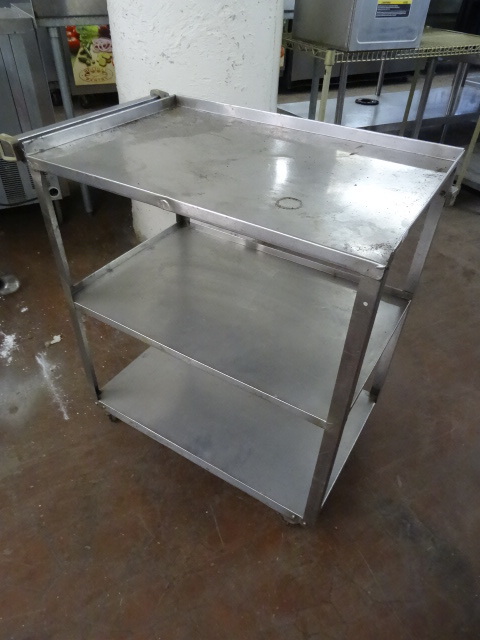 lot 90 image: 3 Tier Stainless Cart