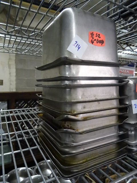 lot 214 image: 16 Size Pans 4 Deep