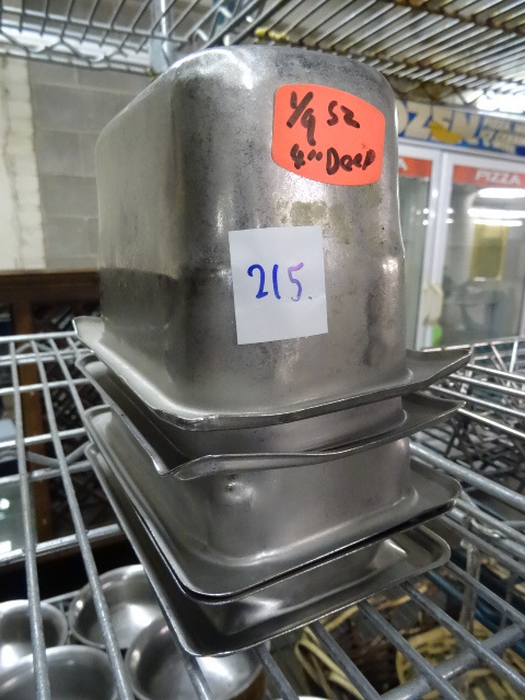 lot 215 image: 19 Size Pans 4 Deep