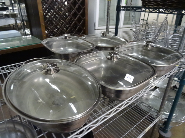 lot 222 image: 5 Chaffing Pans With Lids