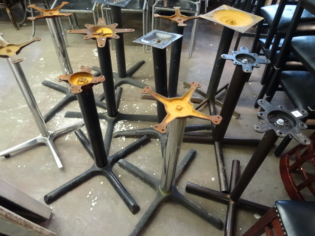 lot 244 image: 11 metal framed table bases.